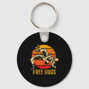 Funny Wrestling Hugs Wrestling Mom Men Boys Kids  Keychain