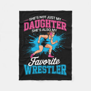 Funny Wrestling Mom Dad Daughter Girl Wrestler Fleece Blanket
