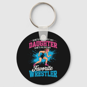 Funny Wrestling Mom Dad Daughter Girl Wrestler Keychain