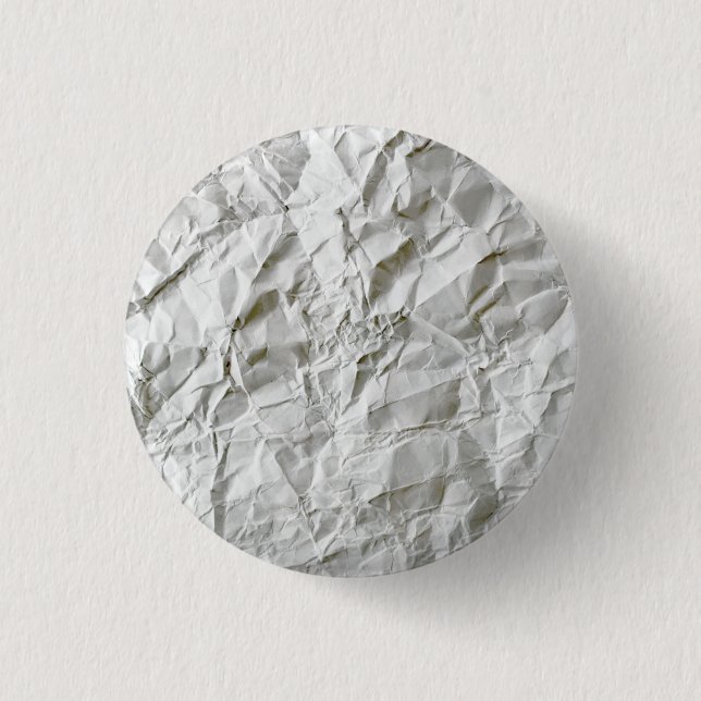 Funny wrinkled paper 1 inch round button (Front)