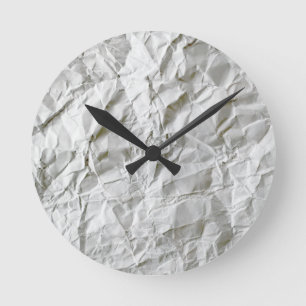 Funny wrinkled paper round clock