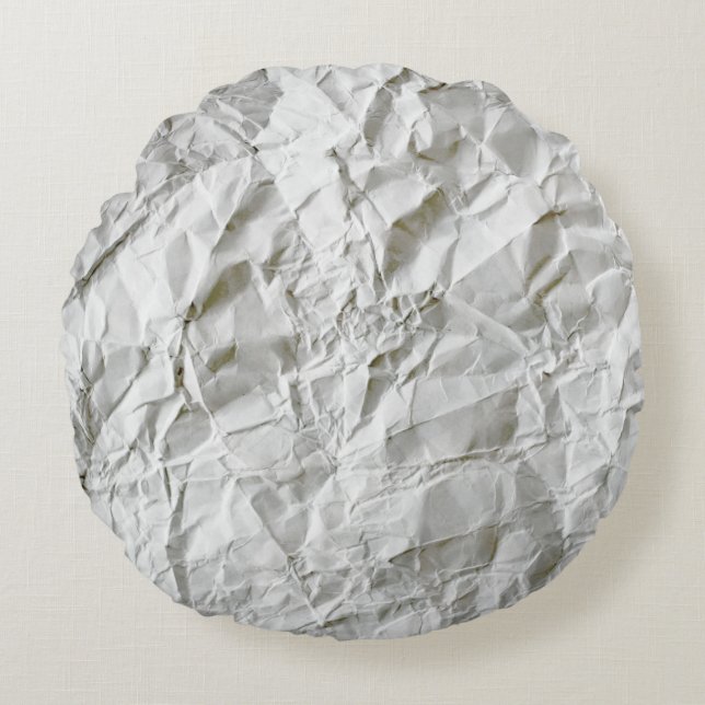 Funny wrinkled paper round pillow (Front)