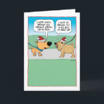 Funny Wrinkly Dog Christmas Holiday Card<br><div class="desc">This cute and funny cartoon Christmas card features a wrinkly dog (Shar Pei) who has a snappy comeback to another dog who's being a bit rude with the suggestion of an iron as a Christmas gift. A great card for a dog lover! Thank you for choosing this original design by...</div>