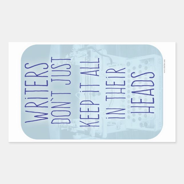 Funny Writer Head Slogan Sticker (Front)