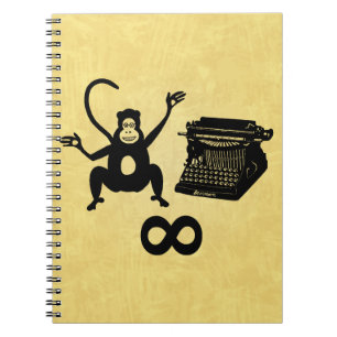 Funny Writer Monkey Typewriter Infinity Notebook