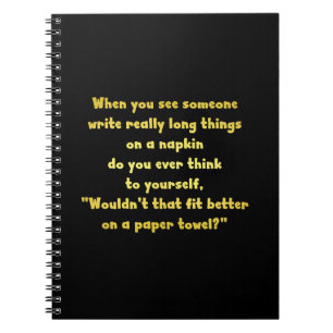 Funny Writing on a Napkin Joke Notebook
