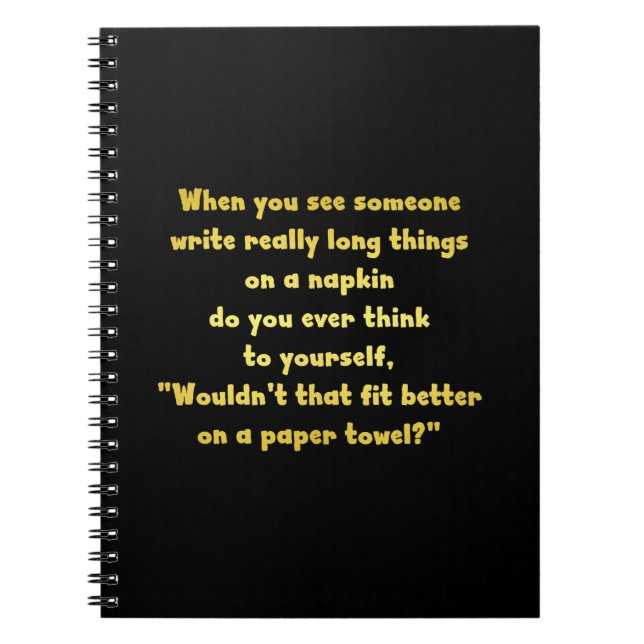 Funny Writing on a Napkin Joke Notebook (Front)
