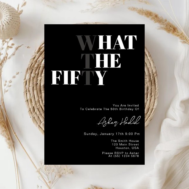 Funny WTF Adult 50th Birthday  Invitation (Creator Uploaded)
