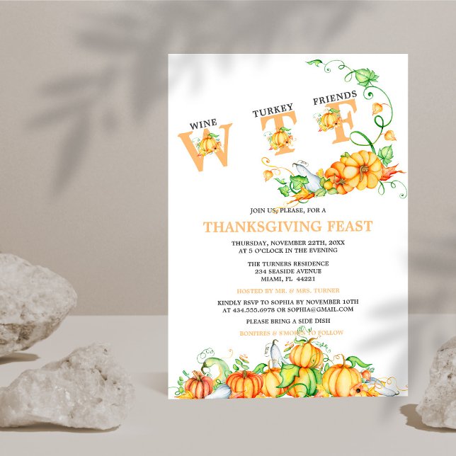 Funny WTF Thanksgiving Feast Pumpkins  Invitation (Creator Uploaded)