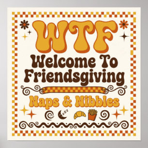 Funny WTF Welcome To Friendsgiving Paper Napkins  Poster