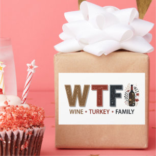 Funny WTF Wine Turkey Family Thanksgiving Sticker