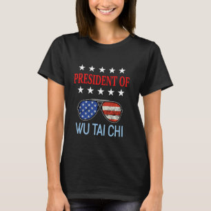 Funny Wu Tai Chi Healing Accessories Usa Flag Ther T-Shirt
