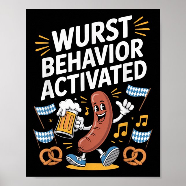 Funny Wurst Behaviour Activated Funny  Poster (Front)