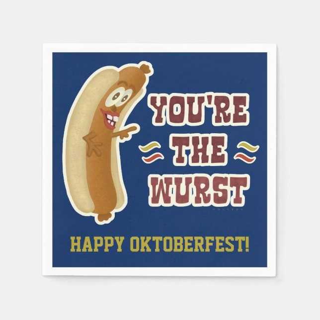 Funny Wurst Bratwurst Oktoberfest Humour Napkin (Front)