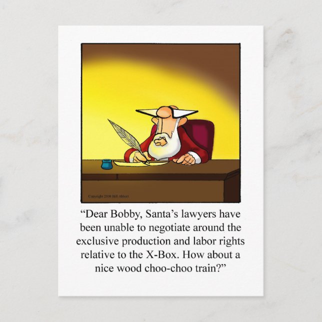 Funny X-mas Postcard Santa's Lawyers (Front)