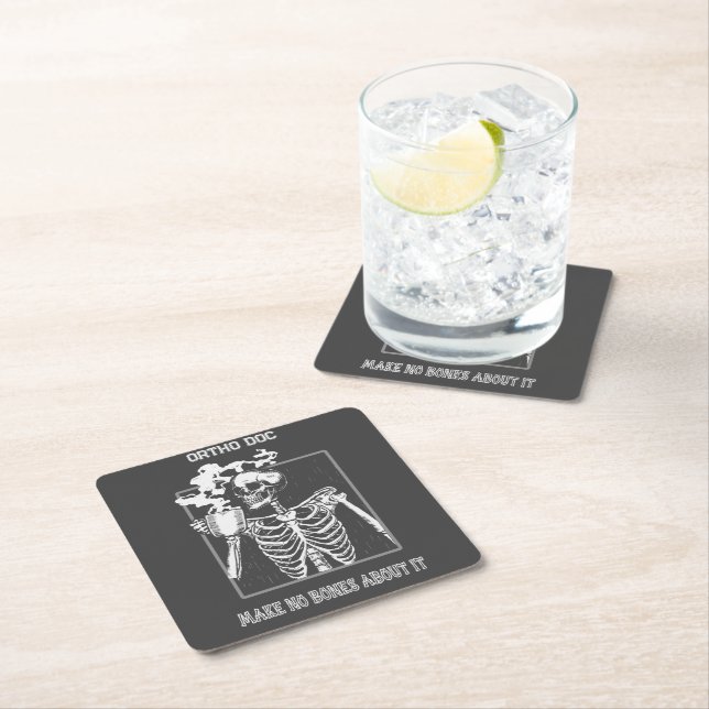 Funny X-ray Customizable Medical Job Ortho Doc Square Paper Coaster (Insitu)