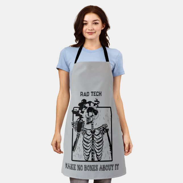 Funny X-ray Customizable Medical Job Rad Tech Apron (Worn)