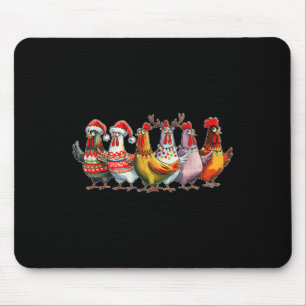 Funny Xmas Chicken Farmer Christmas Matching Famil Mouse Pad