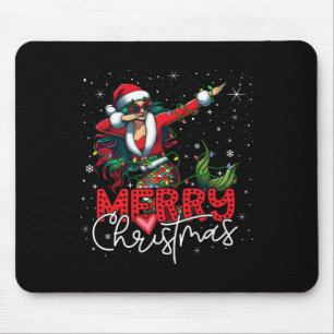 Funny Xmas Dabbing Mermaid Santa Claus Merry Chris Mouse Pad