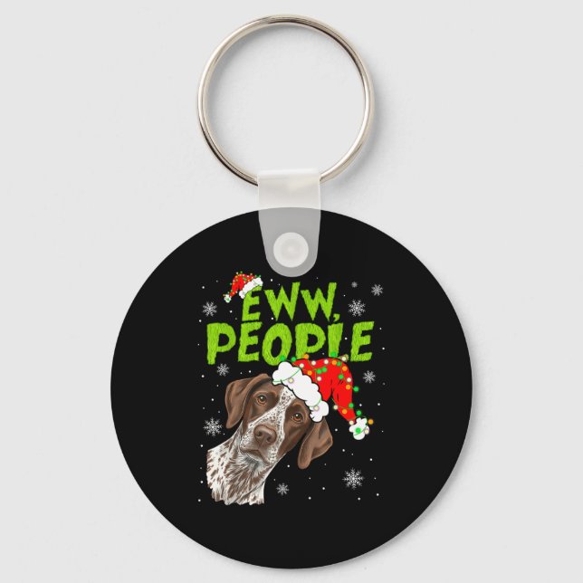 Funny Xmas Ew People Gsp Dogs Lover Pajamas Men Wo Keychain (Front)