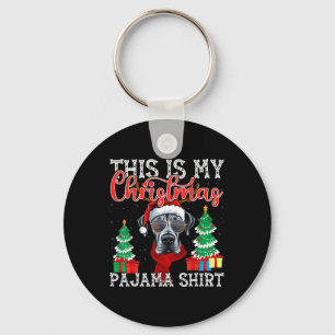 Funny Xmas Family Matching Pajama Great Dane Chris Keychain