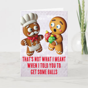 Funny Xmas: Gingerbread Christmas Balls Card