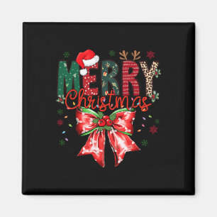 Funny Xmas Holiday Coquette Bow Merry Christmas 1 Magnet