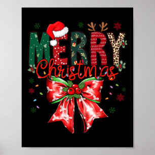 Funny Xmas Holiday Coquette Bow Merry Christmas 1  Poster