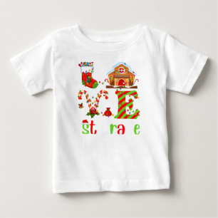 Funny Xmas Lighting Love 1st Grade Teacher Christm Baby T-Shirt