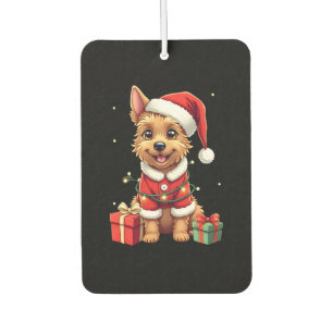 Funny Xmas Lighting Santa Border Terrier Dog Chris Air Freshener