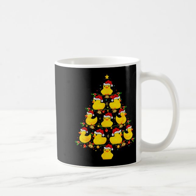 Funny Xmas Lighting Santa Hat Rubber Duck Christma Coffee Mug (Right)