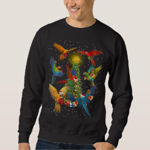 Funny Xmas Lighting Santa Parrot Christmas Tree Pa Sweatshirt