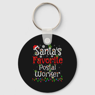 Funny Xmas Lighting Santa's Favorite Stal Worker C Keychain
