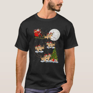 Funny Xmas Lighting Tree Santa Riding Meerkat Chri T-Shirt