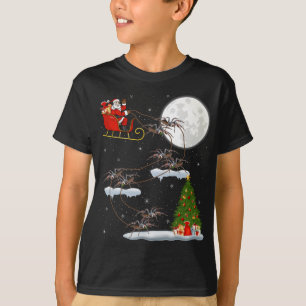 Funny Xmas Lighting Tree Santa Riding Tarantula Ch T-Shirt