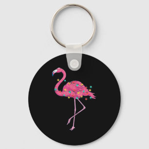 Funny Xmas Lights Nk Flamingo Trocal Christmas In  Keychain