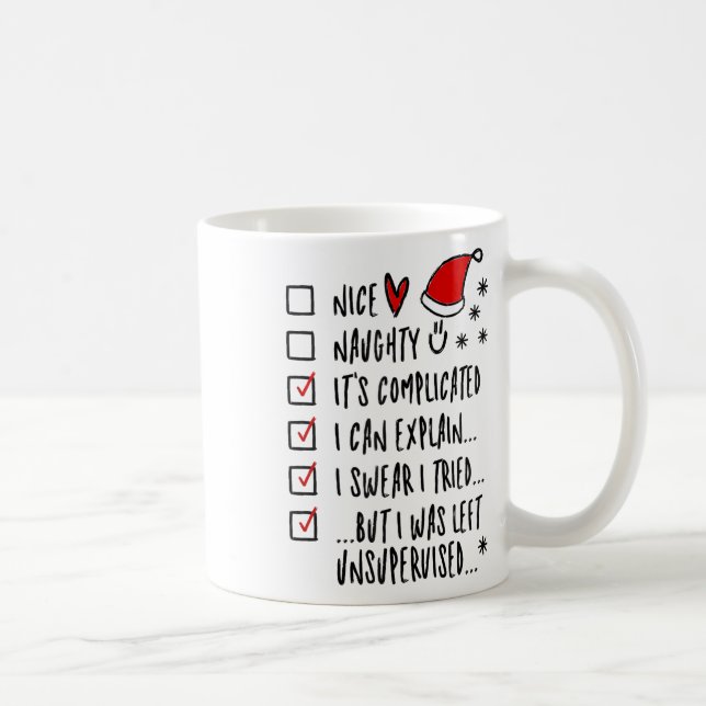 Funny Xmas - Nice Naughty List I Can Explain I Swe Coffee Mug (Right)