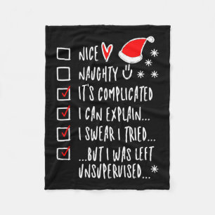 Funny Xmas Nice Naughty List I Can Explain - I Swe Fleece Blanket