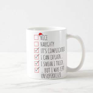 Funny Xmas Nice Naughty List I Can Explain I Swear Coffee Mug