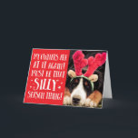 Funny Xmas Quote Pets Christmas Greeting Card<br><div class="desc">Add your own photo of your furry family member with their sad face and funny christmas prop or costume. This Christmas greeting card template is ready for you to edit online and add your own funny xmas pet photo! Quote reads - My Owners are at it again! Must be that...</div>