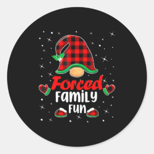 Funny Xmas Santa Hat Forced Family Fun Anti Christ Classic Round Sticker