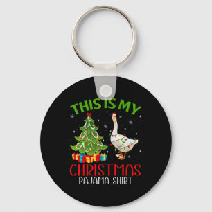 Funny Xmas Santa Lights This Is My Goose Christmas Keychain