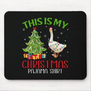 Funny Xmas Santa Lights This Is My Goose Christmas Mouse Pad