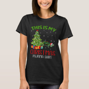 Funny Xmas Santa Lights This Is My Iguana Christma T-Shirt