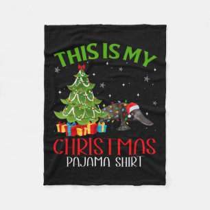 Funny Xmas Santa Lights This Is My Platypus Christ Fleece Blanket
