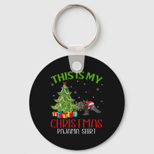 Funny Xmas Santa Lights This Is My Platypus Christ Keychain