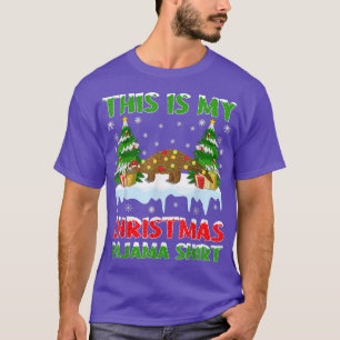 Funny Xmas Santa This Is My Pangolin Christmas Paj T-Shirt