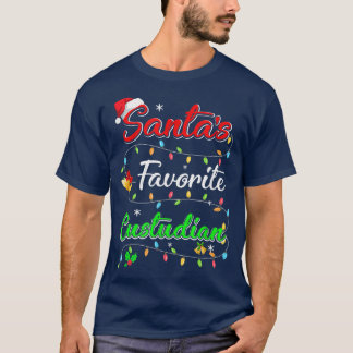 Funny Xmas Santa's Favorite Custodian Christmas  T-Shirt