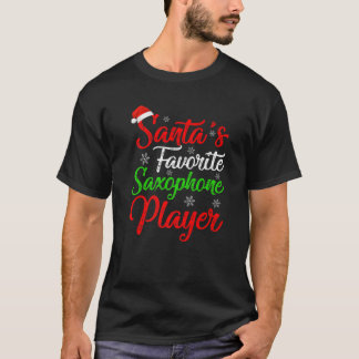 Funny Xmas Santa's Favorite Saxophone Player Chris T-Shirt