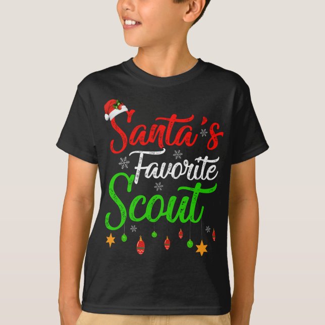 Funny Xmas Santa's Favourite Scout Christmas T-Shirt (Front)